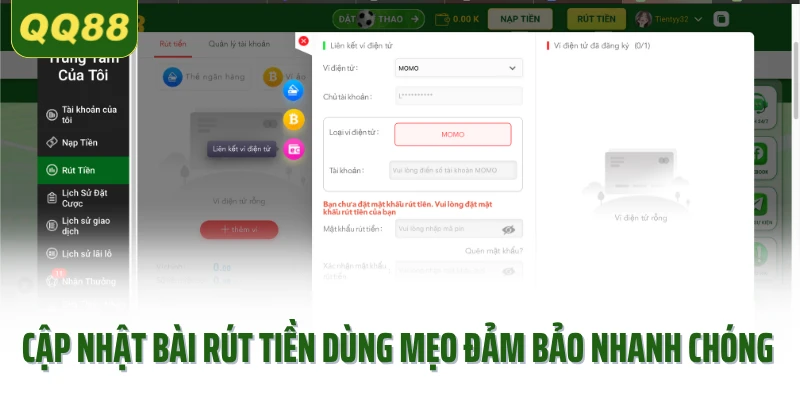 Cập nhật bài rút tiền dùng mẹo đảm bảo nhanh chóng